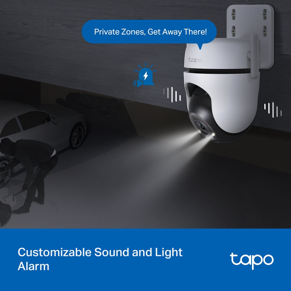 Tapo C520WS Outdoor Pan/Tilt Security Wi-Fi Camera – 2K QHD Smart Camera with 360° Coverage, Starlight Color Night Vision & AI Detection
