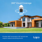 Tapo TC41 Outdoor Pan/Tilt Security WiFi Camera – 360° Smart WiFi Surveillance Camera with Motion Tracking & Night Vision