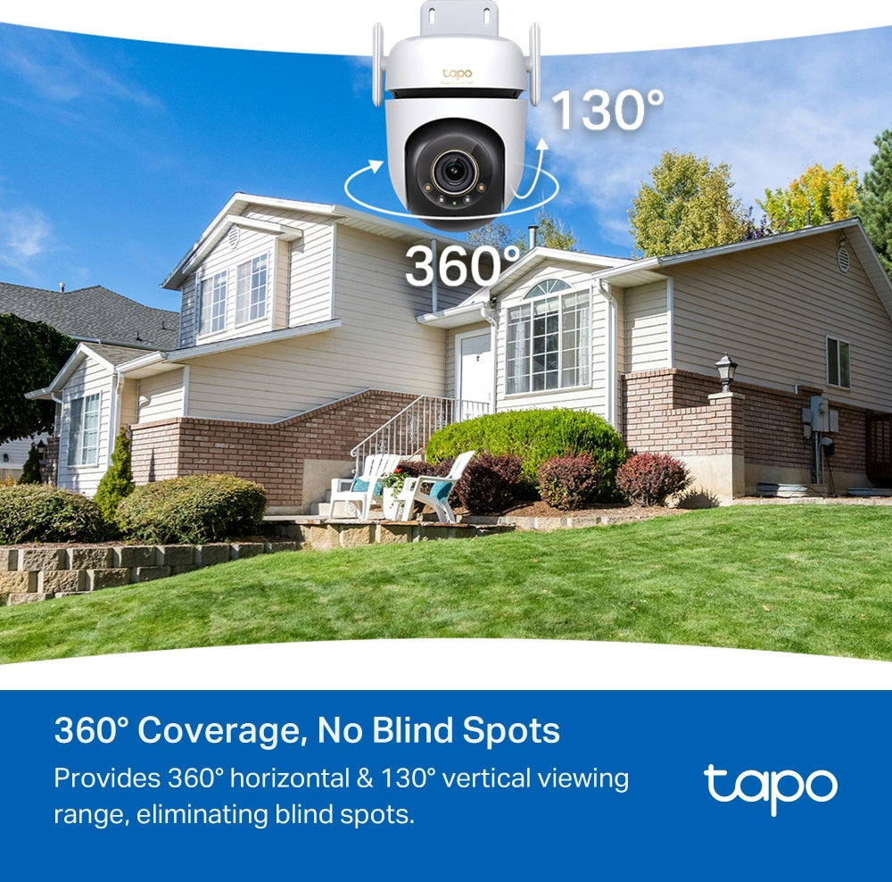 Tapo C530WS Outdoor Pan/Tilt Security Wi-Fi Camera – 3K Smart 5MP 360° AI Surveillance Camera with Color Night Vision