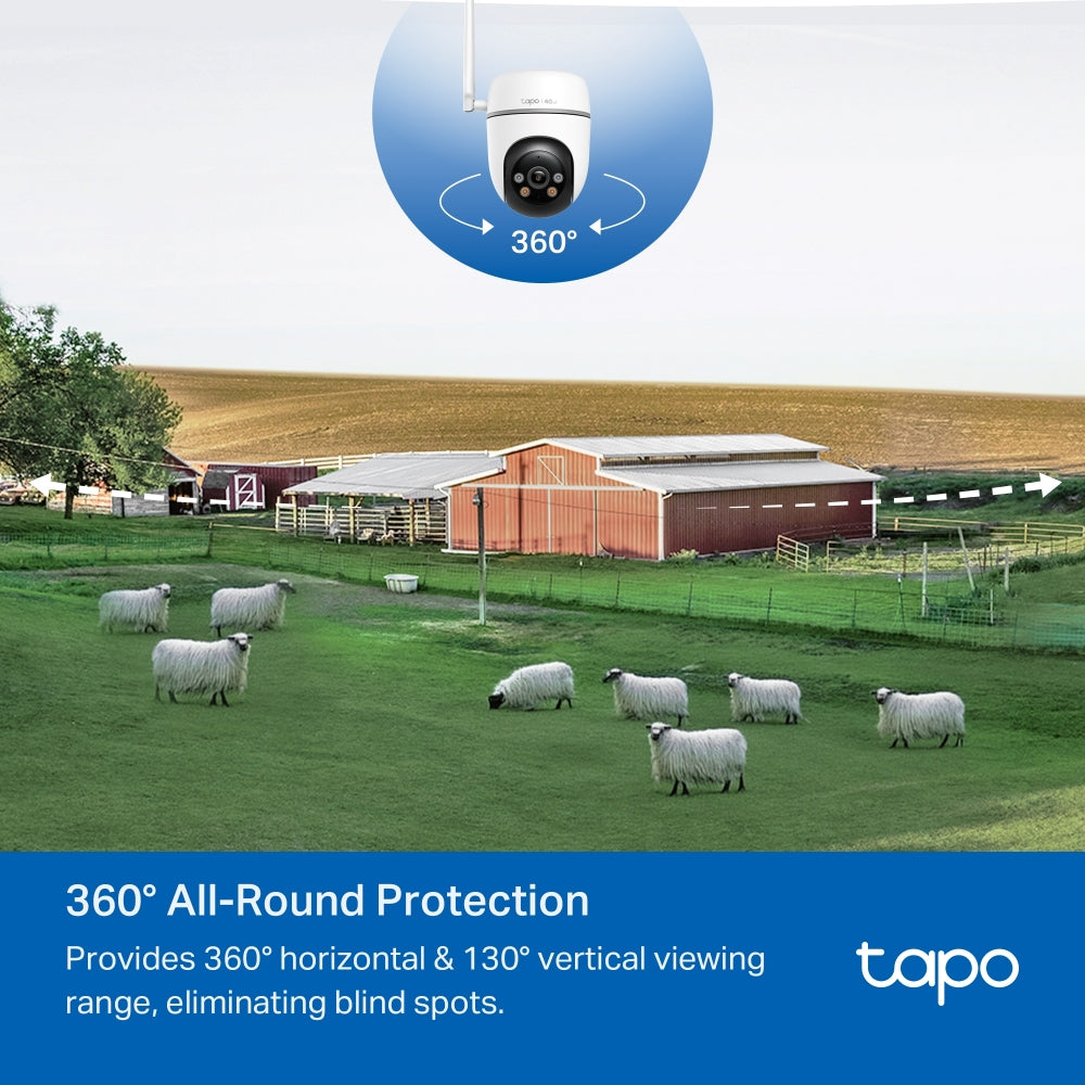 Tapo TC40GW Outdoor Pan/Tilt 4G LTE Camera – Smart Security Camera with AI Detection & Color Night Vision
