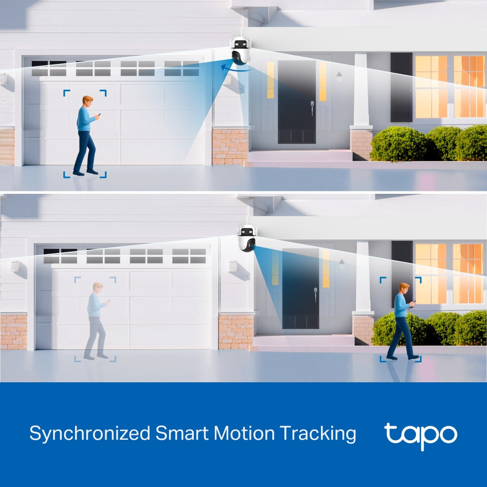 Tapo C545D Outdoor Dual-Lens Pan/Tilt Security Camera – 2K Smart Wi-Fi Camera with AI Tracking & Dual View Monitoring