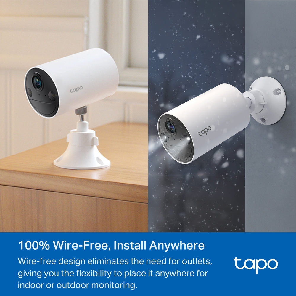 Tapo C402 Smart Wire-Free Indoor/Outdoor Security Camera – 1080p Battery-Powered Wi-Fi
