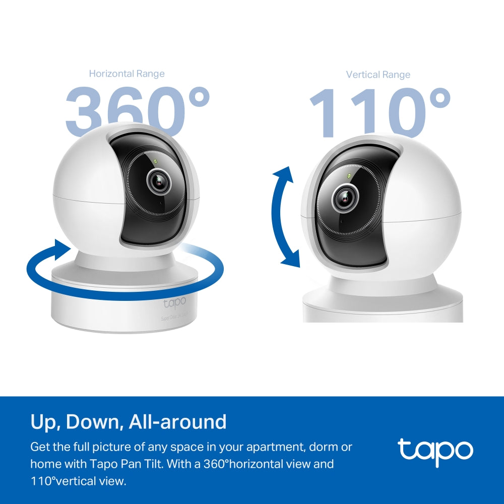 Tapo C232 Pan/Tilt AI Home Security Wi-Fi Camera – 3K 5MP Smart Indoor Camera with 360° Coverage, AI Detection, Motion Tracking & Color Night Vision