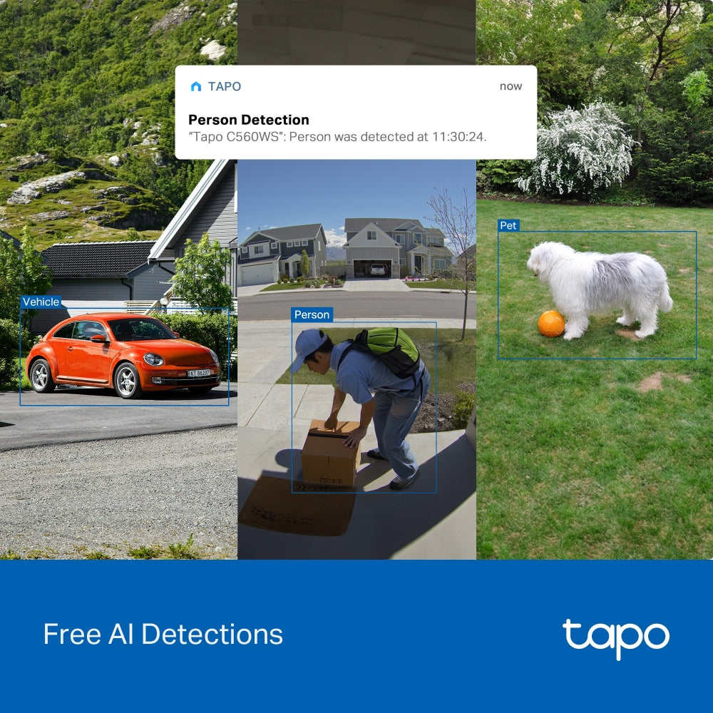 Tapo C560WS Outdoor Pan/Tilt Security Wi-Fi Camera – 4K Ultra HD Smart Camera with AI Detection, Night Vision & Wi-Fi 6