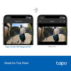 Tapo D130 Smart Wired Video Doorbell – 2K 5MP Ultra-Wide 180° View Door Camera with Color Night Vision, AI Detection & IP65 Weatherproof Design