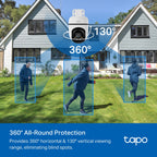 Tapo C500 Outdoor Pan/Tilt Security WiFi Camera – 360° Motion Tracking Home Security Camera