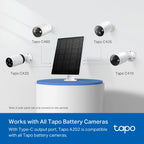 Tapo A202 Solar Panel – 4.5W Weatherproof Solar Charger for Tapo Battery Cameras with USB-C & Adjustable Mount