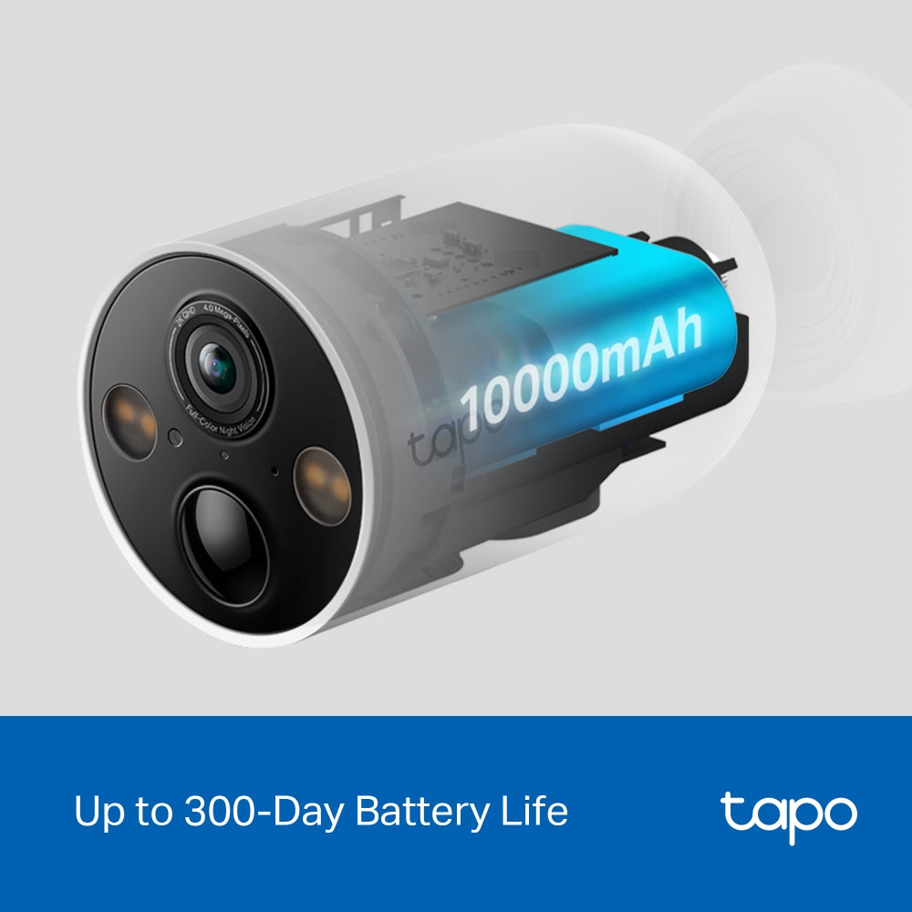 Tapo C425 Smart Wire-Free Security Camera – 2K QHD Battery Outdoor Wi-Fi Camera with AI Detection, Color Night Vision & Solar Support