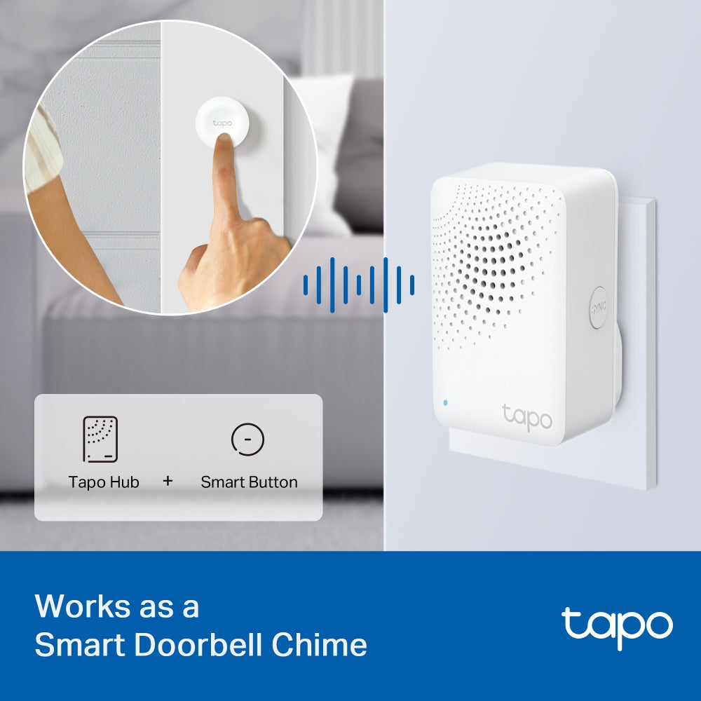 Tapo H100 Smart Hub with Chime – Smart Home Hub for Sensors, Alerts & Doorbell Notifications