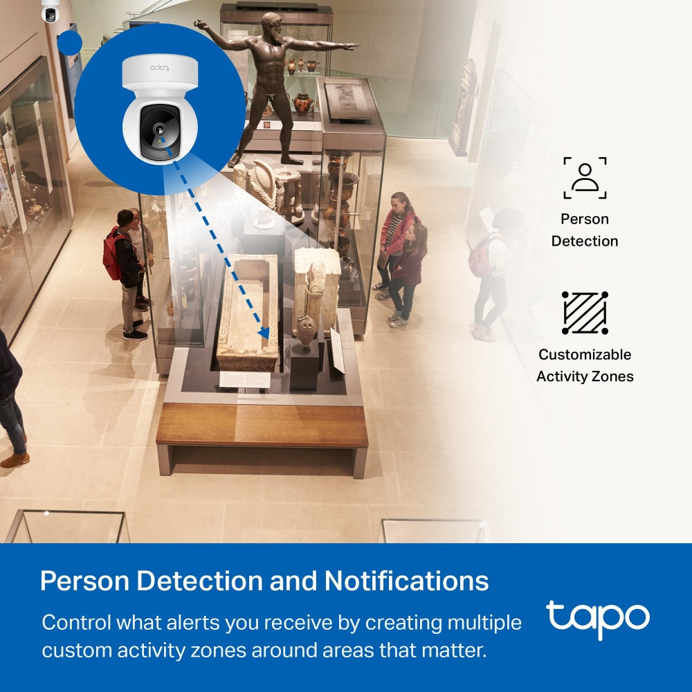 Tapo C202 Pan/Tilt Home Security Camera – WiFi Indoor Surveillance Camera with Motion Tracking & App Control