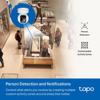 Tapo C202 Pan/Tilt Home Security Camera – WiFi Indoor Surveillance Camera with Motion Tracking & App Control