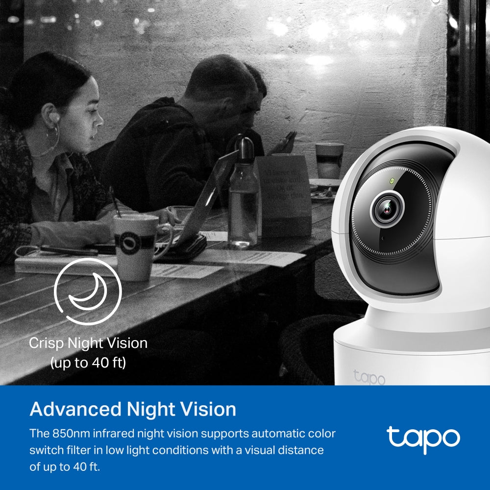 Tapo C232 Pan/Tilt AI Home Security Wi-Fi Camera – 3K 5MP Smart Indoor Camera with 360° Coverage, AI Detection, Motion Tracking & Color Night Vision