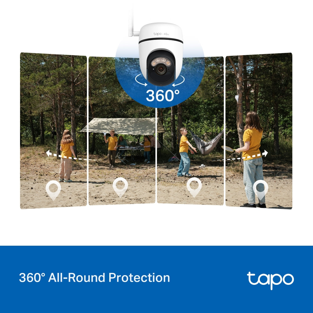 Tapo C615G KIT Solar-Powered Pan/Tilt 4G LTE Security Camera Kit – Wireless Outdoor Smart Surveillance Camera with AI Detection