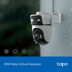 Tapo C545D Outdoor Dual-Lens Pan/Tilt Security Camera – 2K Smart Wi-Fi Camera with AI Tracking & Dual View Monitoring