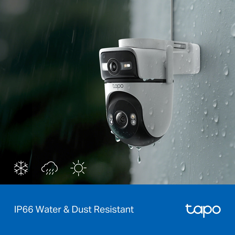 Tapo C545D Outdoor Dual-Lens Pan/Tilt Security Camera – 2K Smart Wi-Fi Camera with AI Tracking & Dual View Monitoring