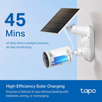 Tapo A201 Solar Panel – Flexible Outdoor Solar Charging Panel for Tapo Battery Cameras with Endless Power & Weatherproof Design