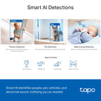 Tapo C230 Pan/Tilt AI Home Security Wi-Fi Camera – 3K 5MP Smart Indoor Camera with 360° Coverage, AI Detection, Motion Tracking & Color Night Vision