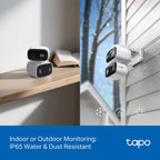 Tapo C246D Indoor/Outdoor Dual Lens Pan/Tilt Security Camera – 2K Smart AI Camera with Wide + Telephoto Lens, 360° Coverage & Night Vision