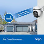 Tapo C520WS Outdoor Pan/Tilt Security Wi-Fi Camera – 2K QHD Smart Camera with 360° Coverage, Starlight Color Night Vision & AI Detection