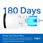 Tapo C402 Smart Wire-Free Indoor/Outdoor Security Camera – 1080p Battery-Powered Wi-Fi