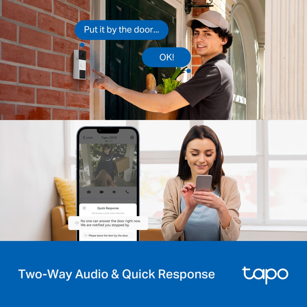 Tapo D210 Video Doorbell Camera – Smart Wi-Fi Door Camera with Motion Detection & App Alerts