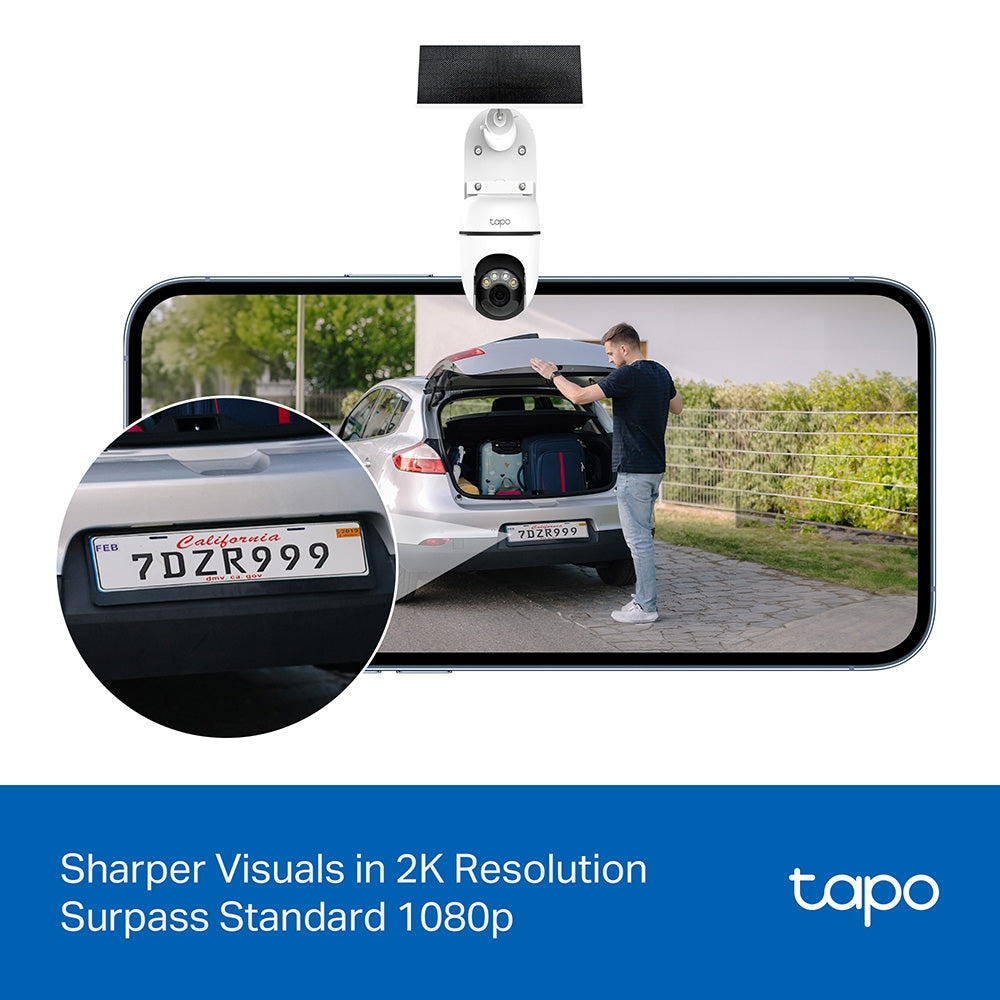 Tapo C610 KIT Solar-Powered Pan/Tilt Security Camera Kit – 2K Smart Outdoor Wi-Fi Camera with Solar Charging, Motion Tracking & Night Vision