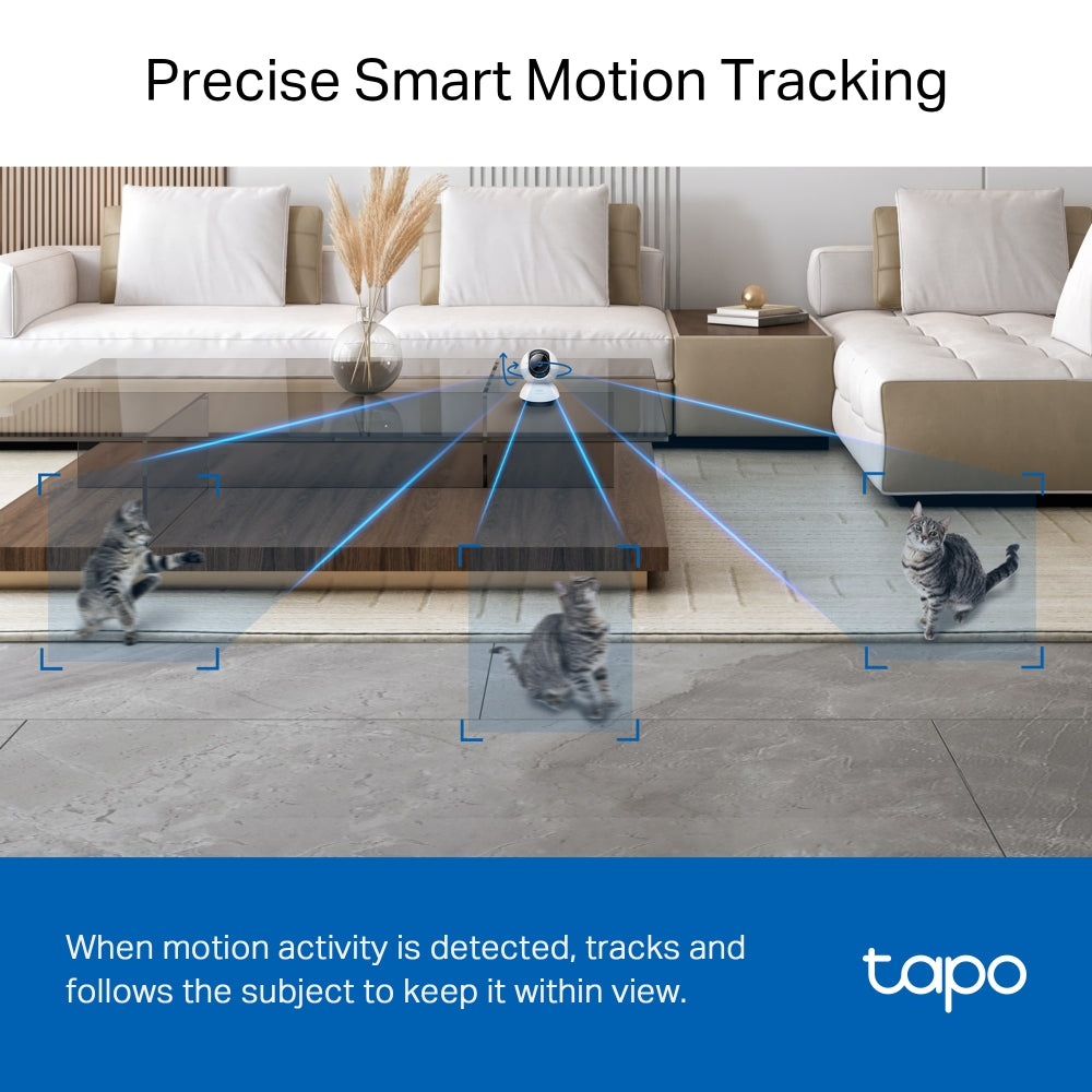 Tapo TC72 Pan/Tilt AI Home Security Wi-Fi Camera – Smart Indoor Surveillance Camera with Motion Tracking