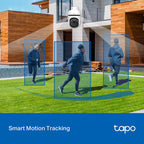 Tapo C520WS Outdoor Pan/Tilt Security Wi-Fi Camera – 2K QHD Smart Camera with 360° Coverage, Starlight Color Night Vision & AI Detection