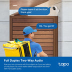Tapo C120 Indoor/Outdoor Home Security Wi-Fi Camera – 2K QHD Smart Camera with Color Night Vision, AI Detection, IP66 Weatherproof Design & Two-Way Audio