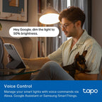 Tapo L430P Smart P45 Multicolor Light Bulb – RGB Wi-Fi LED Bulb with App Control, Voice Assistant & Dimmable Lighting
