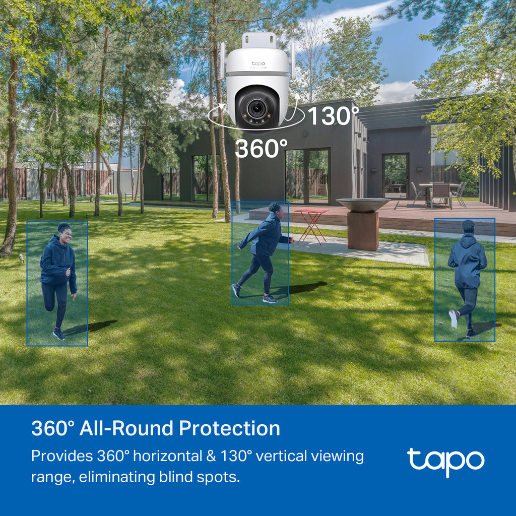Tapo TC42 Outdoor Pan/Tilt Security Wi-Fi Camera – 360° Smart WiFi Surveillance Camera with Motion Tracking & Night Vision