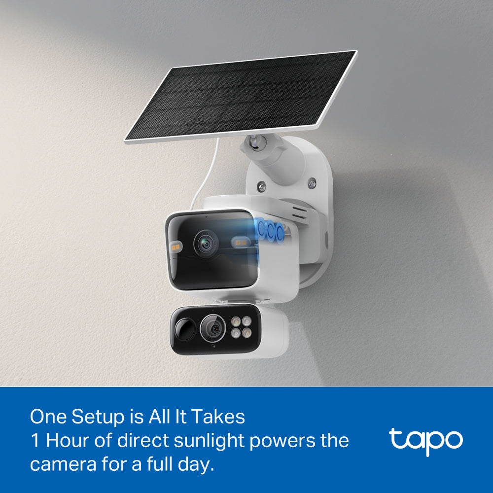 Tapo C645D KIT Solar-Powered Dual-Lens Pan/Tilt Security Camera – 4G LTE & Wi-Fi Outdoor Smart Surveillance System