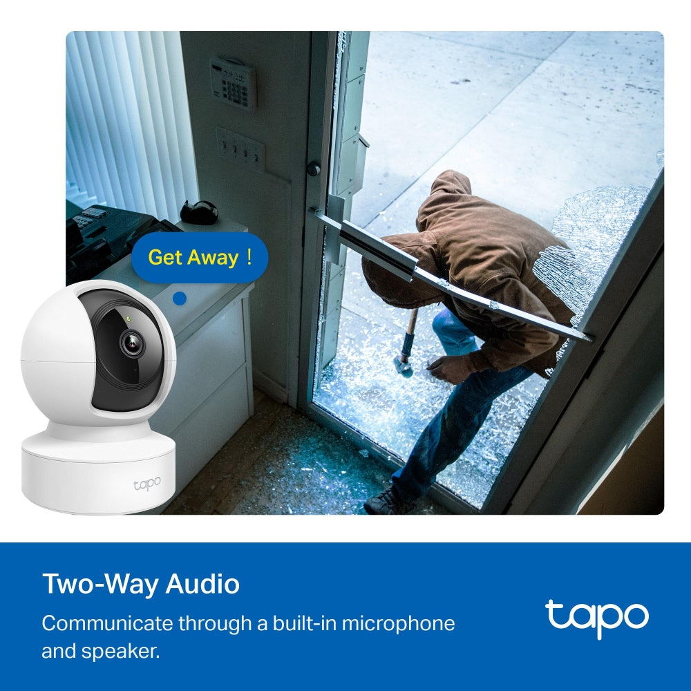 Tapo C202 Pan/Tilt Home Security Camera – WiFi Indoor Surveillance Camera with Motion Tracking & App Control