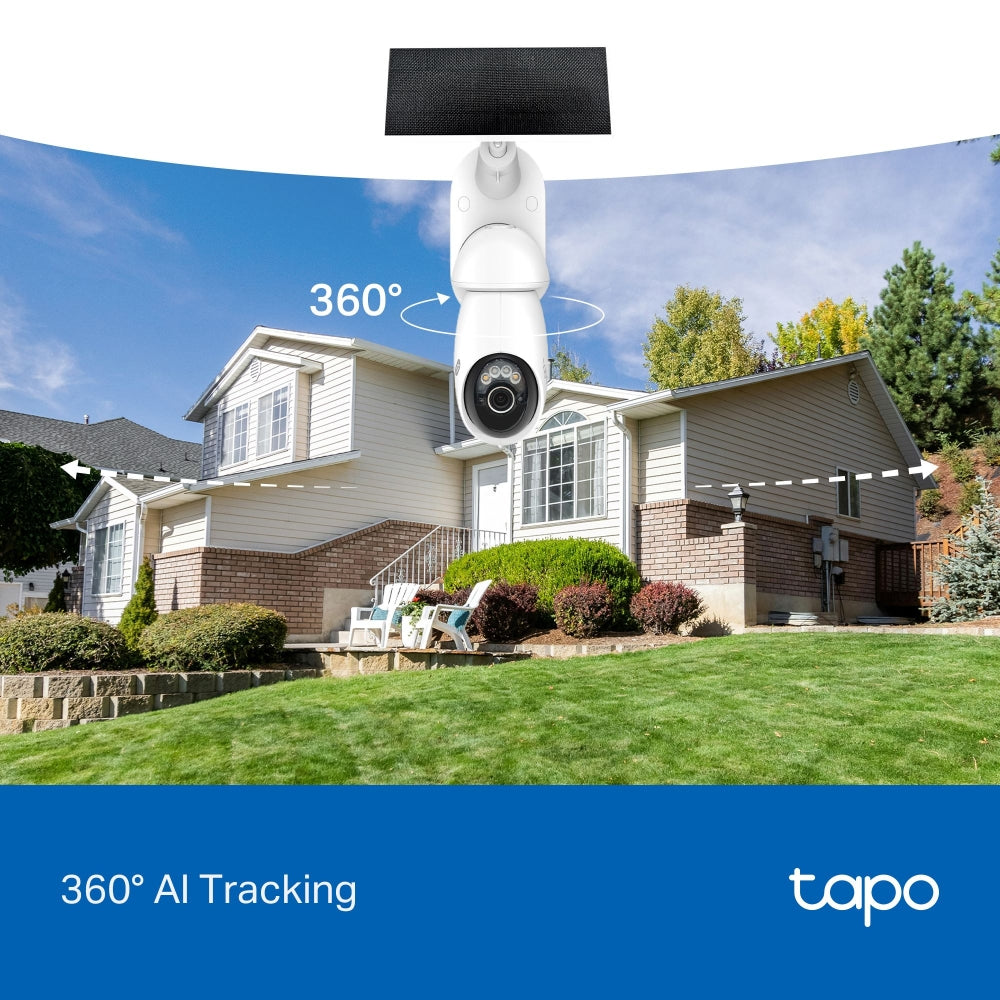 Tapo C660 KIT Solar-Powered Pan/Tilt Security Camera – 4K Wi-Fi Outdoor Smart Camera with AI Tracking & Solar Charging