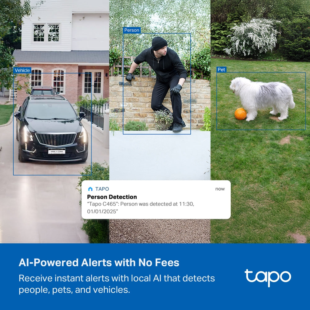 Tapo C465 Enhanced AI Solar Security Camera Ultra – 4K Wireless Outdoor Smart Camera with Solar Power, AI Detection & Night Vision