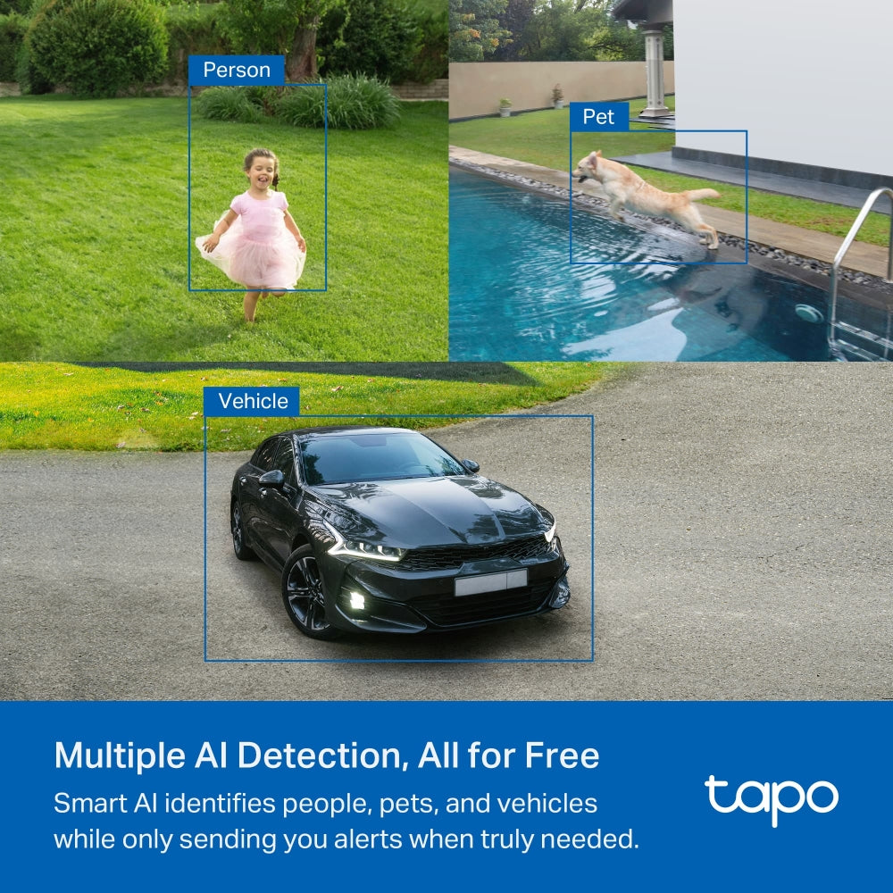 Tapo C425 KIT Solar-Powered Security Camera Kit – 2K QHD Wireless Outdoor Smart Camera with AI Detection & Color Night Vision