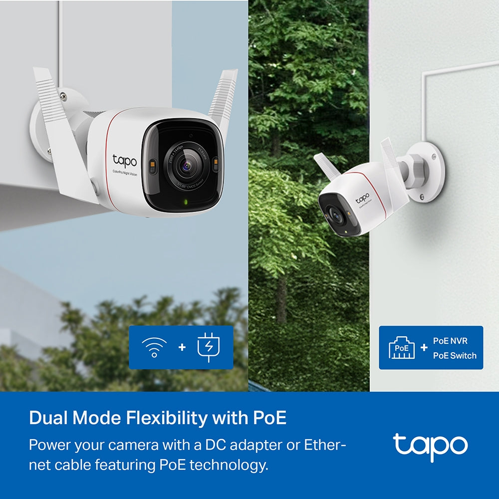 Tapo C325WB Outdoor Security Wi-Fi Camera – 2K QHD Smart Camera with ColorPro Night Vision, AI Detection & IP66 Weatherproof Design