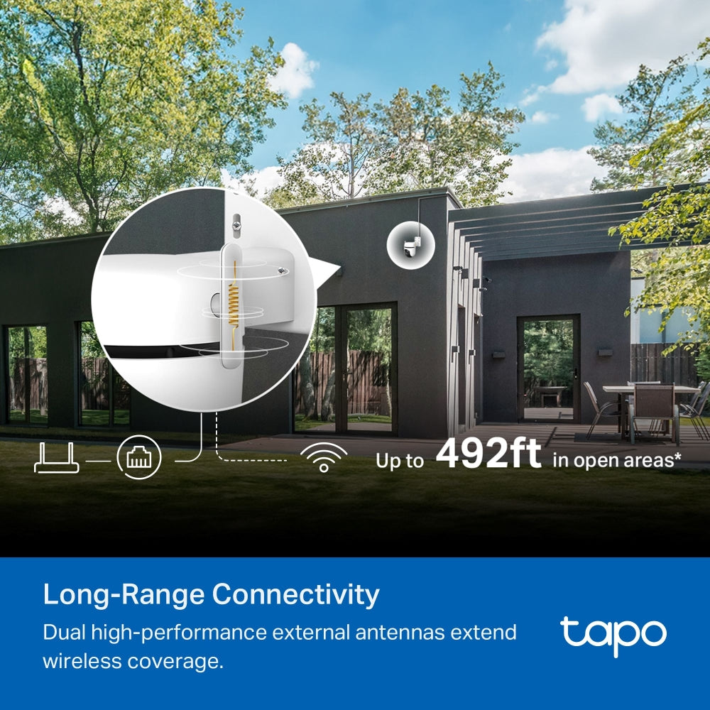 Tapo C530WS Outdoor Pan/Tilt Security Wi-Fi Camera – 3K Smart 5MP 360° AI Surveillance Camera with Color Night Vision