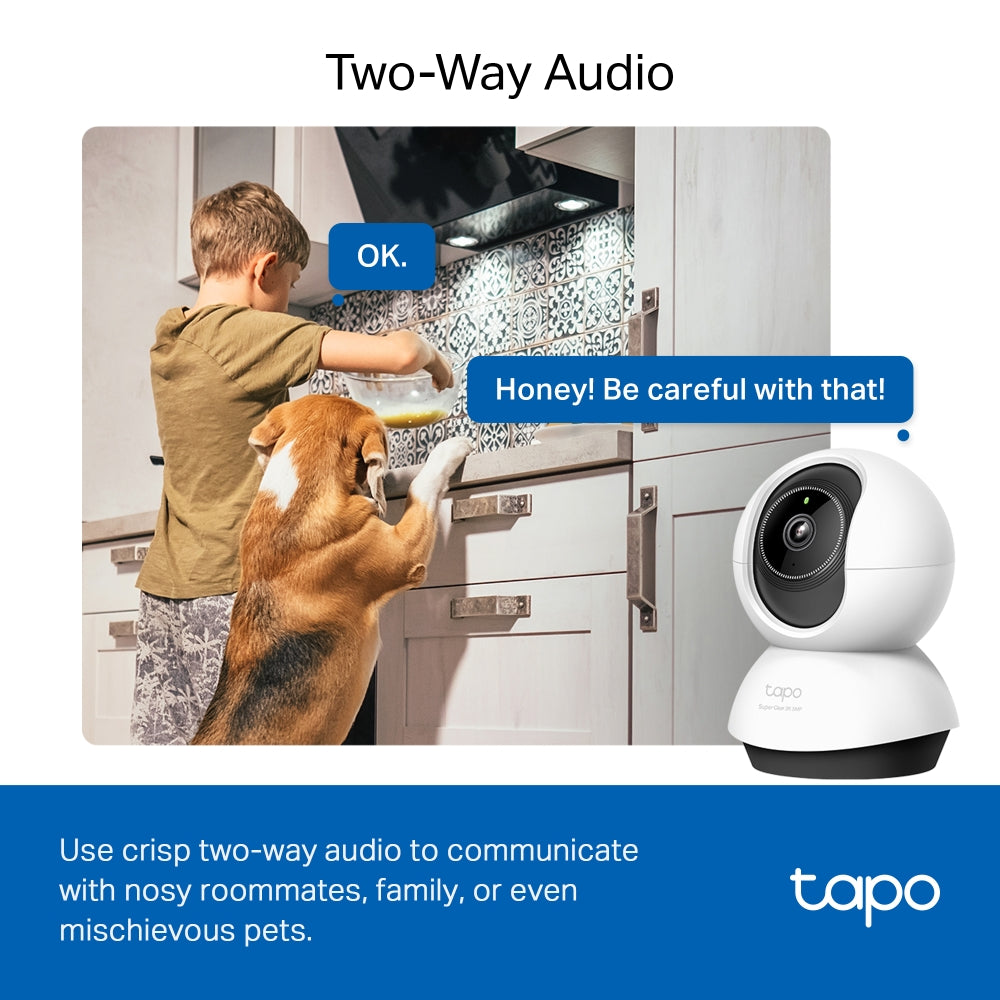 Tapo TC74 Pan/Tilt AI Home Security Wi-Fi Camera – Smart Motion Tracking Indoor Surveillance Camera
