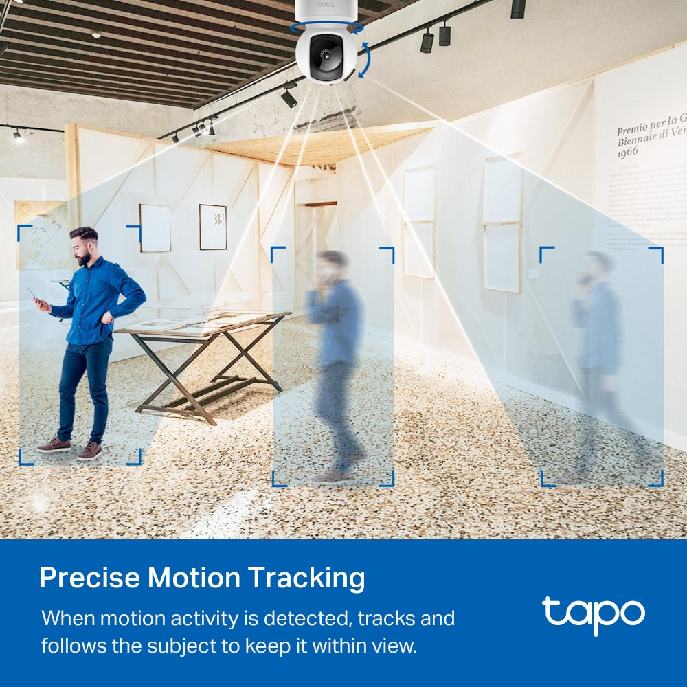 Tapo C202 Pan/Tilt Home Security Camera – WiFi Indoor Surveillance Camera with Motion Tracking & App Control