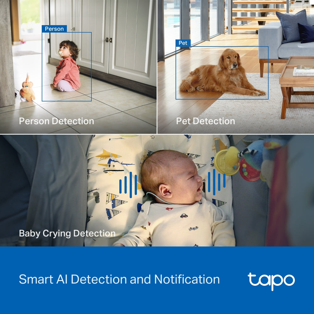 Tapo C260 Pan/Tilt AI Home Security Wi-Fi Camera – 4K 8MP Smart Indoor Camera with Face Recognition, 360° Coverage, Color Night Vision & Privacy Mode