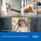 Tapo C260 Pan/Tilt AI Home Security Wi-Fi Camera – 4K 8MP Smart Indoor Camera with Face Recognition, 360° Coverage, Color Night Vision & Privacy Mode