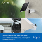 Tapo A202 Solar Panel – 4.5W Weatherproof Solar Charger for Tapo Battery Cameras with USB-C & Adjustable Mount