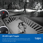 Tapo C120 Indoor/Outdoor Home Security Wi-Fi Camera – 2K QHD Smart Camera with Color Night Vision, AI Detection, IP66 Weatherproof Design & Two-Way Audio