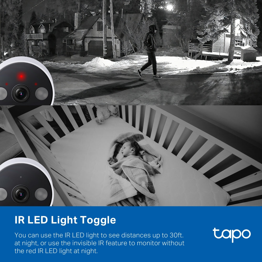 Tapo C120 Indoor/Outdoor Home Security Wi-Fi Camera – 2K QHD Smart Camera with Color Night Vision, AI Detection, IP66 Weatherproof Design & Two-Way Audio