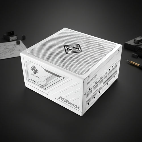 ASRock SL-850GW power supply unit Steel Legend design studio shot