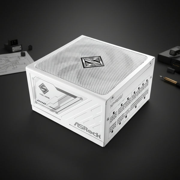 ASRock SL-850GW power supply unit Steel Legend design studio shot