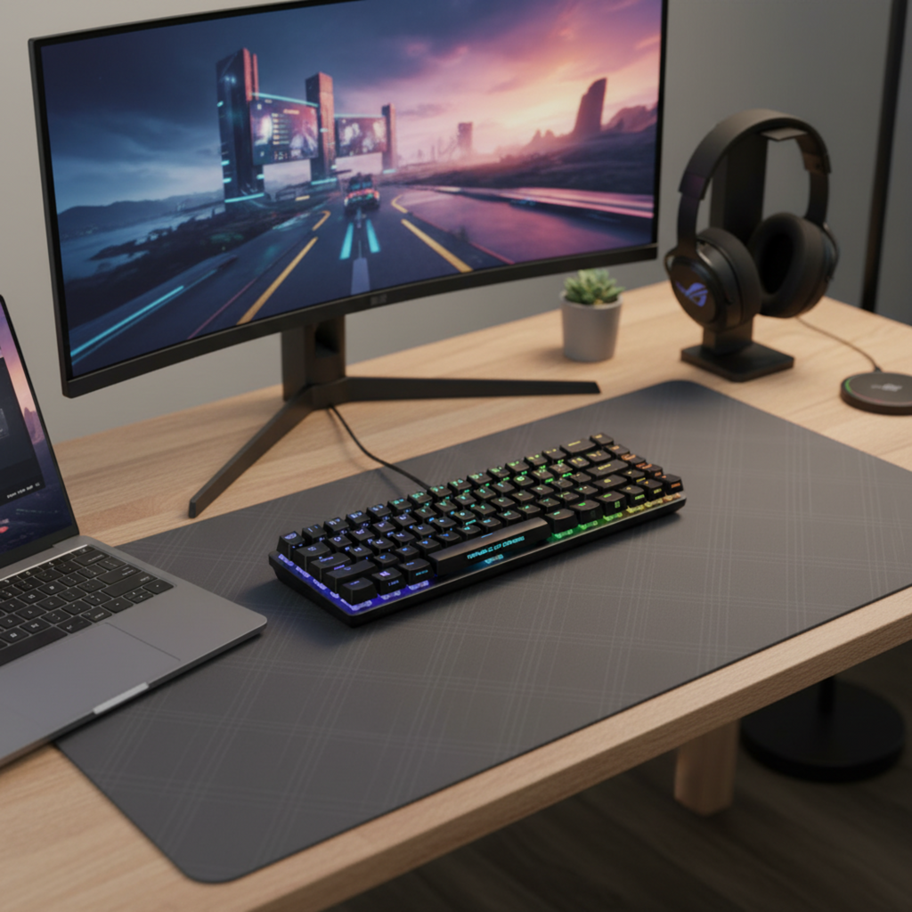 ASUS ROG Falchion Ace M602 65% Compact Gaming Keyboard ROG NX Blue Switch RGB Mechanical Wired USB-C Black