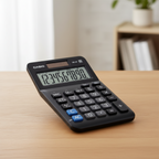 Casio MS-10F on a real wooden table.