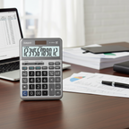 Casio DF-120FM desk calculator on a professional accounting desk.

Gray Pink